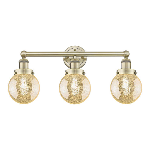 Innovations Beacon 24in 3-Light Bath Vanity Light | Industrial Antique Brass and Mercury Glass | Bathroom Vanity | 24 x 11.38 x | Model 616-3W-AB-G208-6