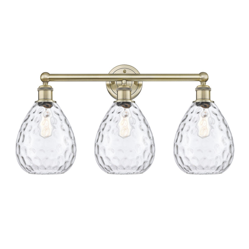Innovations Waverly 26in 3-Light Bath Vanity Light | Industrial Antique Brass Steel and Clear Glass | Bathroom Vanity | 26 x 14.25 | Model 616-3W-AB-G372