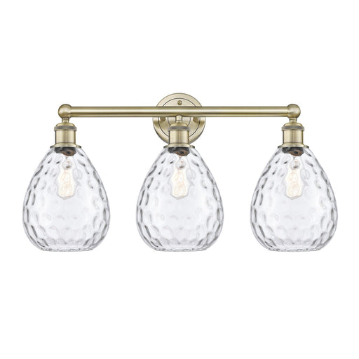 Innovations Waverly 26in 3-Light Bath Vanity Light | Industrial Antique Brass Steel and Clear Glass | Bathroom Vanity | 26 x 14.25 | Model 616-3W-AB-G372