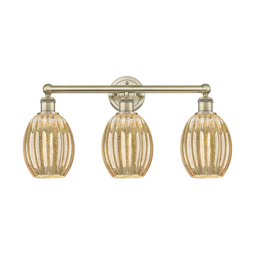 Innovations Preston Bulb 24in 3-Light Bath Vanity Light | Industrial Antique Brass and Mercury Glass | Bathroom Vanity | 24.25 | Model 616-3W-AB-G459-6ME