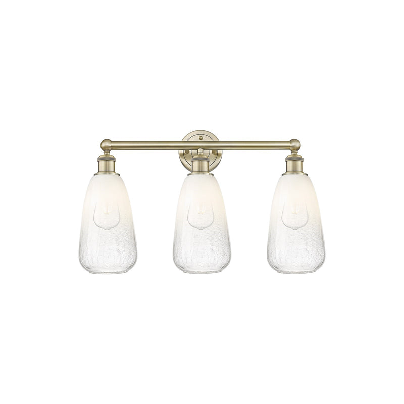 Innovations Brookhaven Almond 24in 3-Light Bath Vanity Light | Industrial Antique Brass Steel and Opal Glass | Bathroom Vanity | Model 616-3W-AB-G480-6OP