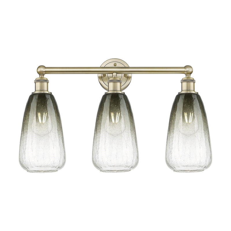 Innovations Brookhaven Almond 24in 3-Light Bath Vanity Light | Industrial Antique Brass and Slate Glass | Bathroom Vanity | 24 | Model 616-3W-AB-G480-6SL