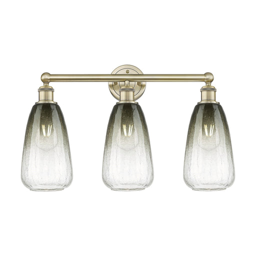 Innovations Brookhaven Almond 24in 3-Light Bath Vanity Light | Industrial Antique Brass and Slate Glass | Bathroom Vanity | 24 | Model 616-3W-AB-G480-6SL