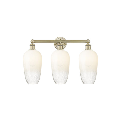 Innovations Brookhaven Flute 25in 3-Light Bath Vanity Light | Industrial Antique Brass Steel and Opal Glass | Bathroom Vanity | Model 616-3W-AB-G484-7OP
