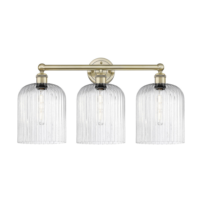 Innovations Bridal Veil 23in 3-Light Bath Vanity | Art Nouveau Antique Brass and Seedy Ribbed Glass | Bathroom & Powder Room | Model 616-3W-AB-G559-8SDY