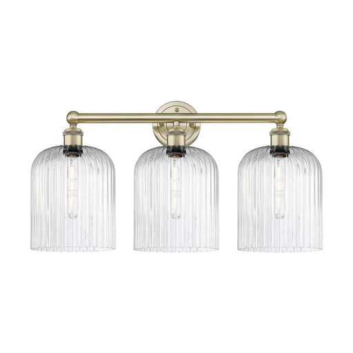 Innovations Bridal Veil 23in 3-Light Bath Vanity | Art Nouveau Antique Brass and Seedy Ribbed Glass | Bathroom & Powder Room | Model 616-3W-AB-G559-8SDY