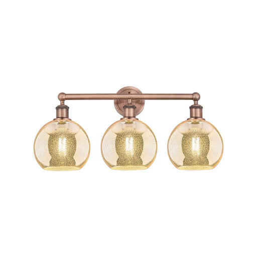 Innovations Athens 26in 3-Light Bath Vanity Light | Industrial Antique Copper Steel and Mercury Glass | Bathroom Vanity | 26 x | Model 616-3W-AC-G128-8