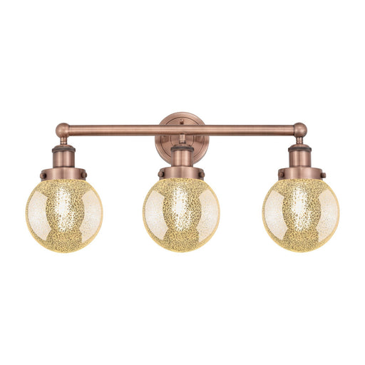 Innovations Beacon 24in 3-Light Bath Vanity Light | Industrial Antique Copper Steel and Mercury Glass | Bathroom Vanity | 24 x | Model 616-3W-AC-G208-6