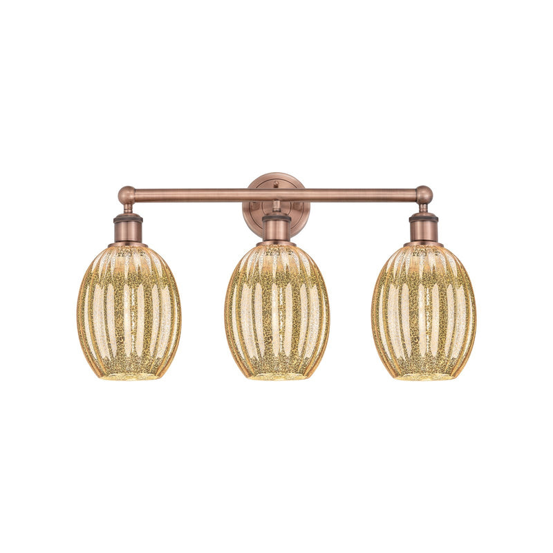 Innovations Preston Bulb 24in 3-Light Bath Vanity Light | Industrial Antique Copper and Mercury Glass | Bathroom Vanity | 24.25 | Model 616-3W-AC-G459-6ME