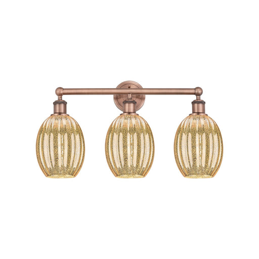 Innovations Preston Bulb 24in 3-Light Bath Vanity Light | Industrial Antique Copper and Mercury Glass | Bathroom Vanity | 24.25 | Model 616-3W-AC-G459-6ME