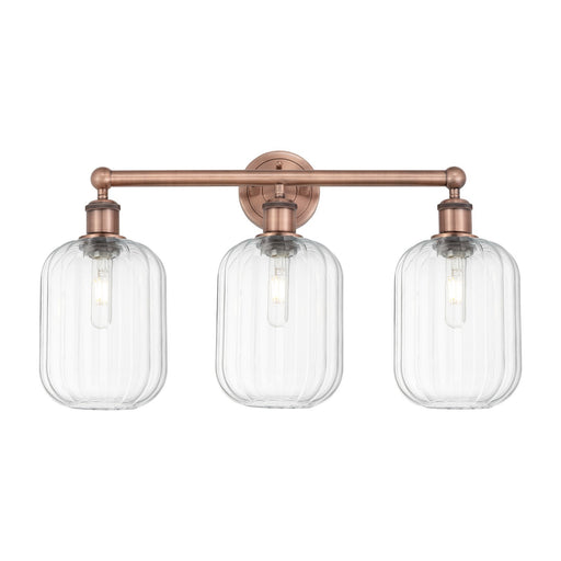 Innovations Preston Cylinder 25in 3-Light Bath Vanity | Industrial Antique Copper Steel and Clear Glass | Bathroom Vanity & | Model 616-3W-AC-G460-7CL
