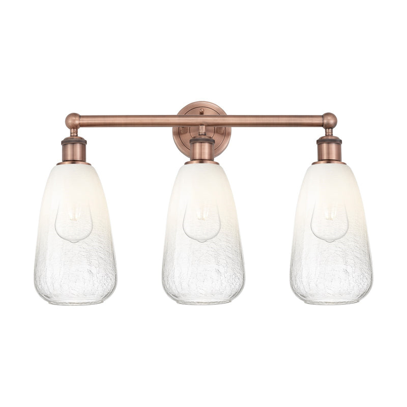 Innovations Brookhaven Almond 24in 3-Light Bath Vanity Light | Industrial Antique Copper Steel and Opal Glass | Bathroom Vanity | Model 616-3W-AC-G480-6OP