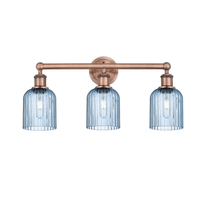 Innovations Edison Bridal Veil 3Lt 23" Bath, Copper/Blue - 616-3W-AC-G559-5BL