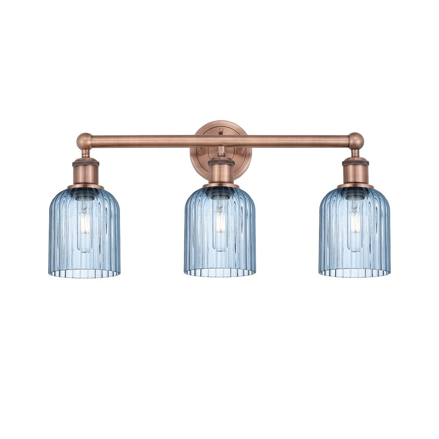 Innovations Edison Bridal Veil 3Lt 23" Bath, Copper/Blue - 616-3W-AC-G559-5BL