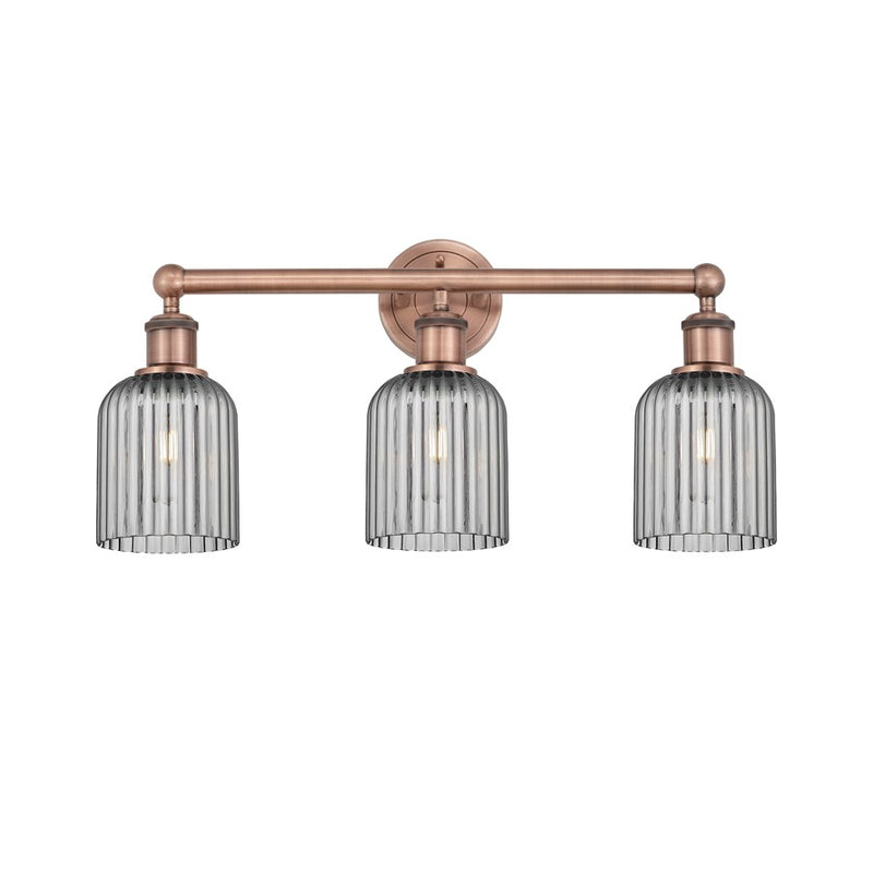 Innovations Edison Bridal Veil 3Lt 23" Bath, Copper/Smoke - 616-3W-AC-G559-5SM