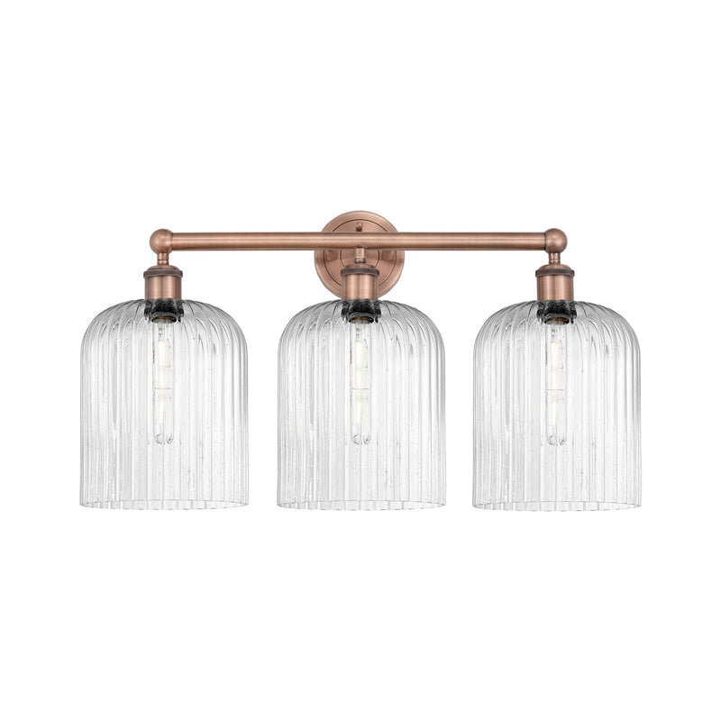 Innovations Bridal Veil 23in 3-Light Bath Vanity Light | Art Nouveau Antique Copper and Seedy Bell Glass | Bathroom Vanity & | Model 616-3W-AC-G559-8SDY