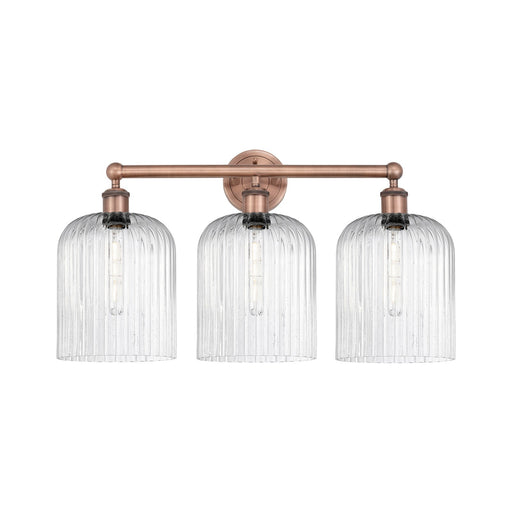 Innovations Bridal Veil 23in 3-Light Bath Vanity Light | Art Nouveau Antique Copper and Seedy Bell Glass | Bathroom Vanity & | Model 616-3W-AC-G559-8SDY