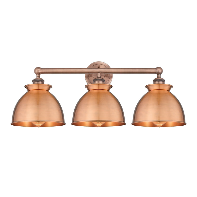 Innovations Adirondack 26in 3-Light Bath Vanity | Industrial Farmhouse Antique Copper Steel and Cast Brass with Antique Copper | Model 616-3W-AC-M14-AC