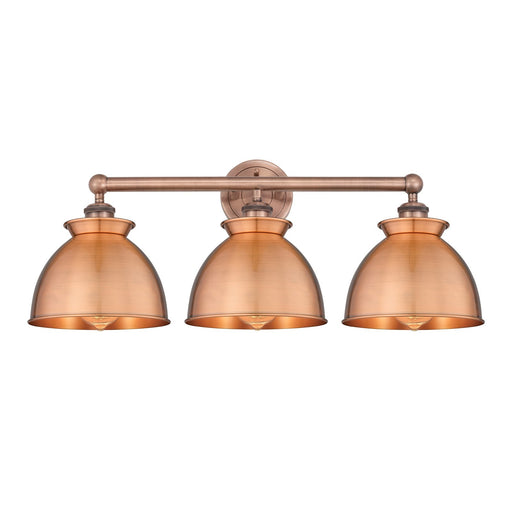 Innovations Adirondack 26in 3-Light Bath Vanity | Industrial Farmhouse Antique Copper Steel and Cast Brass with Antique Copper | Model 616-3W-AC-M14-AC