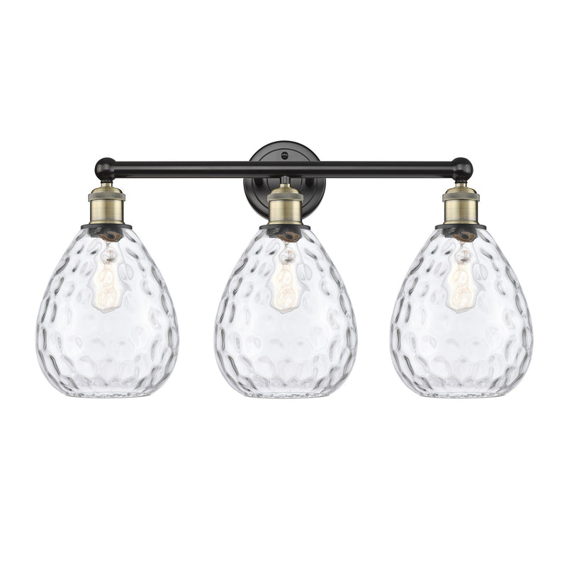 Innovations Waverly 26in 3-Light Bath Vanity Light | Industrial Black Antique Brass and Clear Glass | Bathroom Vanity | 26 x 14.25 | Model 616-3W-BAB-G372