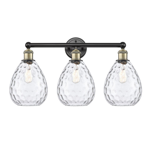 Innovations Waverly 26in 3-Light Bath Vanity Light | Industrial Black Antique Brass and Clear Glass | Bathroom Vanity | 26 x 14.25 | Model 616-3W-BAB-G372