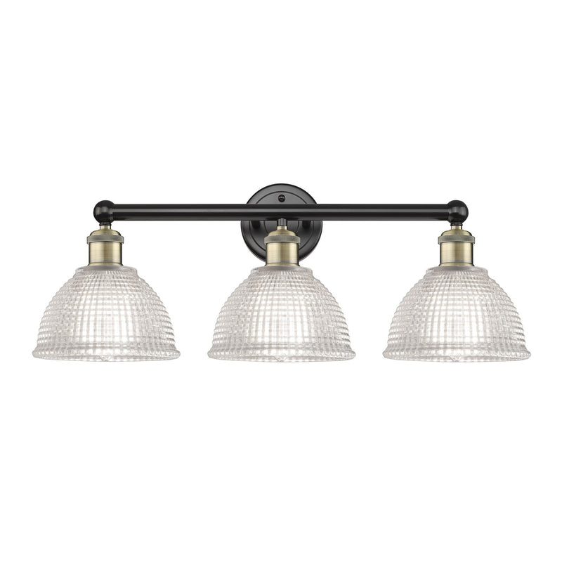 Innovations Arietta 26in 3-Light Bath Vanity Light | Industrial Black Antique Brass and Clear Glass | Bathroom Vanity | 26 x 10.25 | Model 616-3W-BAB-G422