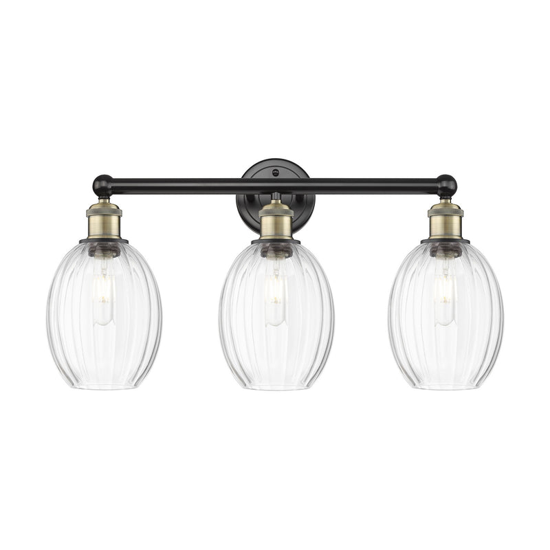 Innovations Preston Bulb 24in 3-Light Bath Vanity Light | Industrial Black Antique Brass and Clear Glass | Bathroom Vanity | Model 616-3W-BAB-G459-6CL