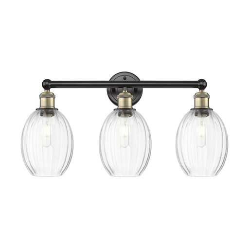 Innovations Preston Bulb 24in 3-Light Bath Vanity Light | Industrial Black Antique Brass and Clear Glass | Bathroom Vanity | Model 616-3W-BAB-G459-6CL