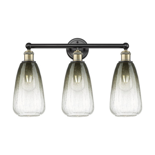 Innovations Brookhaven Almond 24in 3-Light Bath Vanity Light | Industrial Black Antique Brass and Slate Glass | Bathroom | Model 616-3W-BAB-G480-6SL