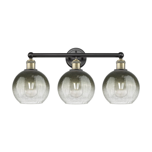 Innovations Brookhaven Globe 26in 3-Light Bath Vanity Light | Industrial Black Antique Brass and Slate Glass | Bathroom Vanity | Model 616-3W-BAB-G483-8SL