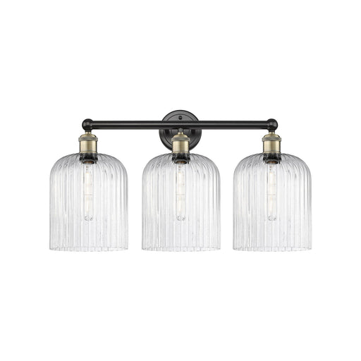 Innovations Bridal Veil 23in 3-Light Bath Vanity Light | Industrial Black Antique Brass and Seedy Ribbed Glass | Bathroom | Model 616-3W-BAB-G559-8SDY