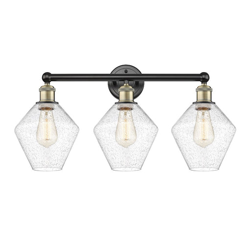 Innovations Cindyrella 26in 3-Light Bath Vanity Light | Industrial Black Antique Brass and Seedy Glass | Bathroom Vanity | Model 616-3W-BAB-G654-8