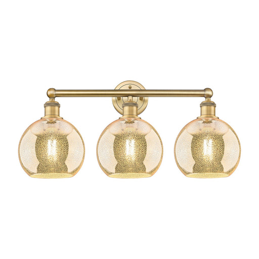 Innovations Athens 26in 3-Light Bath Vanity Light | Industrial Brushed Brass and Mercury Glass | Bathroom Vanity | 26 x 12.25 x | Model 616-3W-BB-G128-8