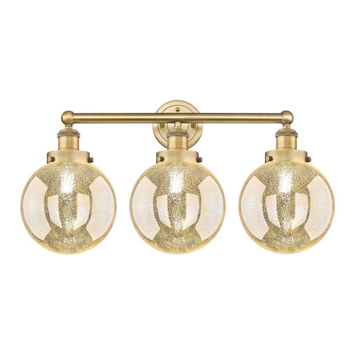 Innovations Beacon 26in 3-Light Bath Vanity Light | Industrial Brushed Brass Steel and Mercury Glass | Bathroom Vanity | 26 x | Model 616-3W-BB-G208-8