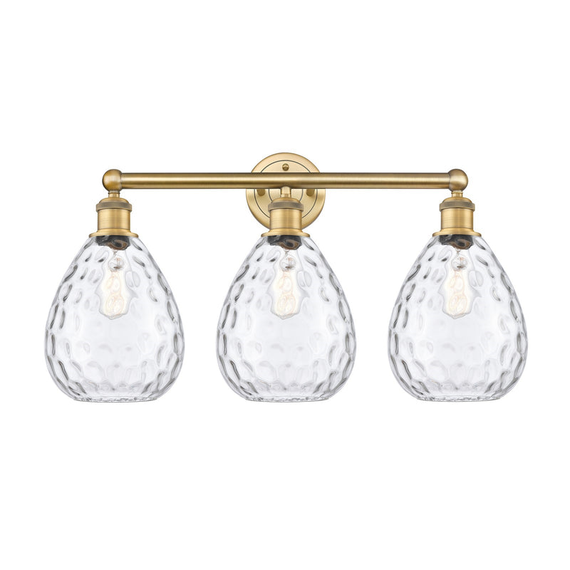 Innovations Waverly 26in 3-Light Bath Vanity Light | Industrial Brushed Brass Steel and Clear Glass | Bathroom Vanity & Powder Room | Model 616-3W-BB-G372