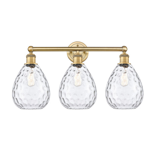 Innovations Waverly 26in 3-Light Bath Vanity Light | Industrial Brushed Brass Steel and Clear Glass | Bathroom Vanity & Powder Room | Model 616-3W-BB-G372