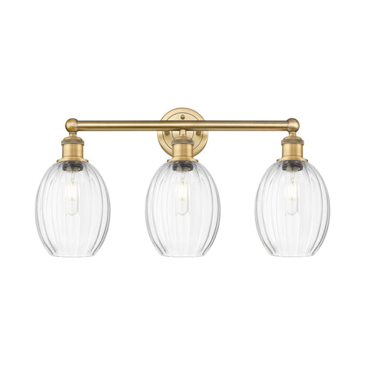 Innovations Preston Bulb 24in 3-Light Bath Vanity Light | Industrial Brushed Brass and Clear Glass | Bathroom Vanity | 24.25 x | Model 616-3W-BB-G459-6CL