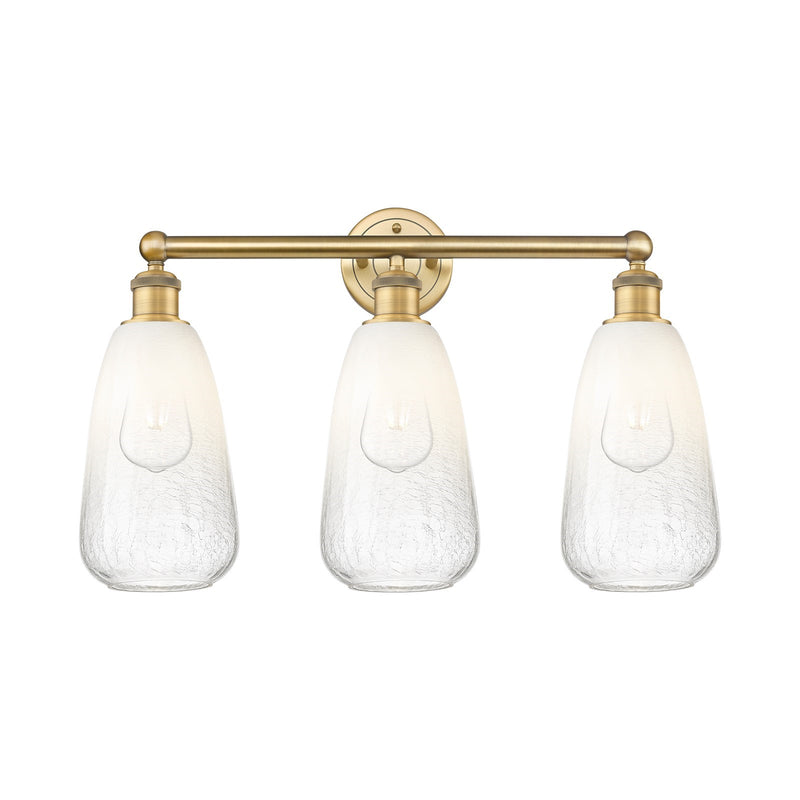 Innovations Brookhaven Almond 24in 3-Light Bath Vanity Light | Industrial Brushed Brass and Opal Glass | Bathroom Vanity | 24 x | Model 616-3W-BB-G480-6OP