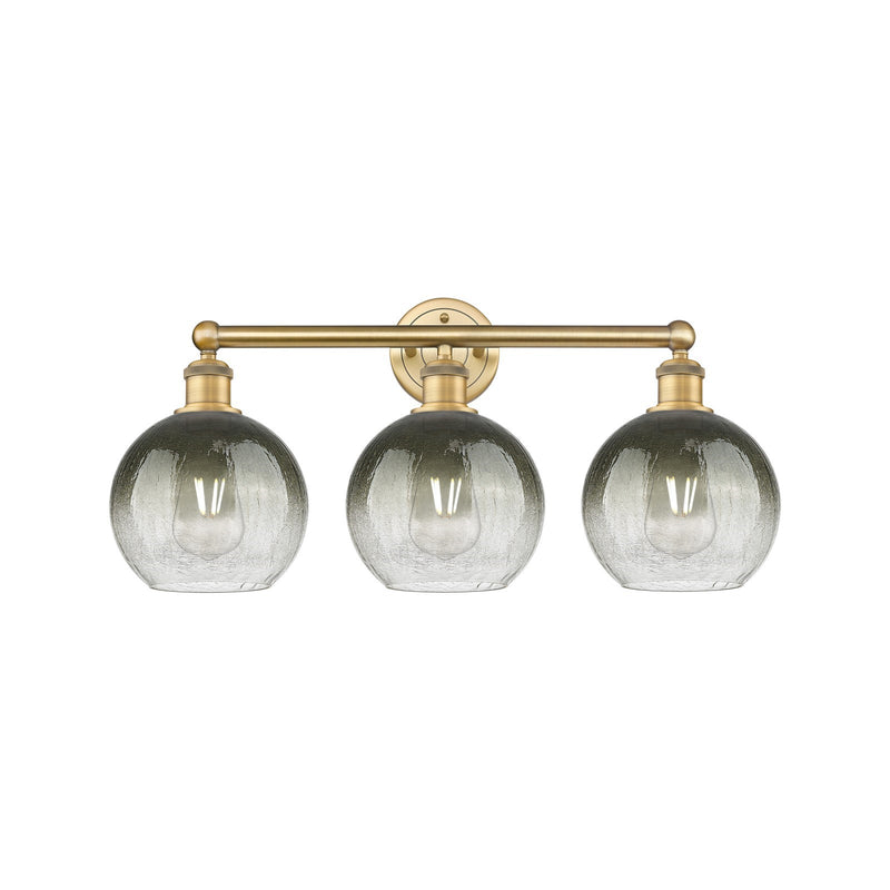 Innovations Brookhaven Globe 26in 3-Light Bath Vanity Light | Industrial Brushed Brass and Slate Glass | Bathroom Vanity | Model 616-3W-BB-G483-8SL