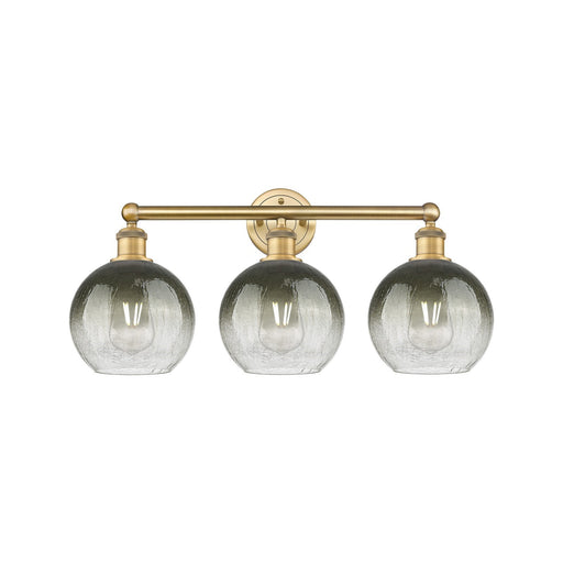 Innovations Brookhaven Globe 26in 3-Light Bath Vanity Light | Industrial Brushed Brass and Slate Glass | Bathroom Vanity | Model 616-3W-BB-G483-8SL