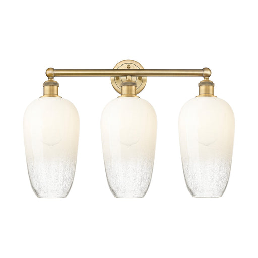Innovations Brookhaven Flute 25in 3-Light Bath Vanity | Industrial Brushed Brass Steel and Opal Glass | Damp Rated Bathroom | Model 616-3W-BB-G484-7OP