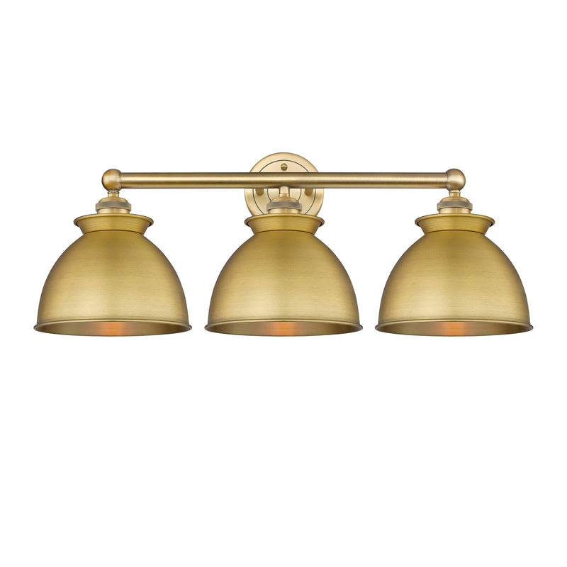 Innovations Adirondack 26in 3-Light Bath Vanity | Industrial Farmhouse Brushed Brass Steel and Cast Brass with Brushed Brass | Model 616-3W-BB-M14-BB