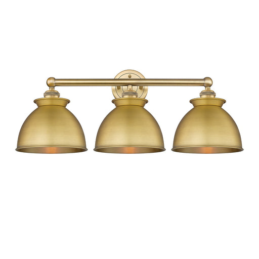 Innovations Adirondack 26in 3-Light Bath Vanity | Industrial Farmhouse Brushed Brass Steel and Cast Brass with Brushed Brass | Model 616-3W-BB-M14-BB