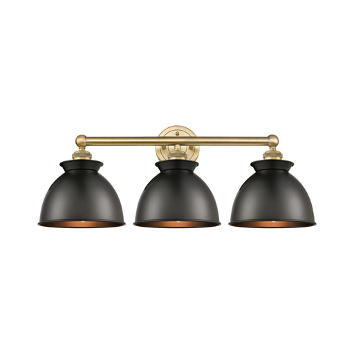 Innovations Adirondack 26in 3-Light Bath Vanity | Industrial Farmhouse Brushed Brass and Matte Black Metal | Bathroom Vanity | Model 616-3W-BB-M14-BK