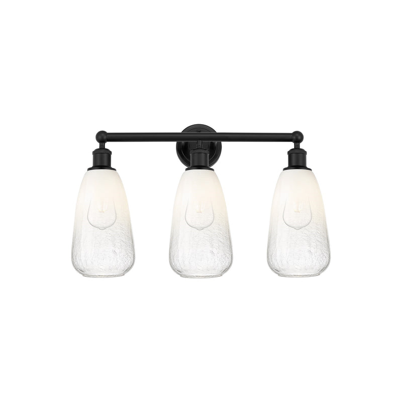 Innovations Brookhaven Almond 24in 3-Light Bath Vanity | Industrial Modern Matte Black Steel and Opal Glass | Damp Rated | Model 616-3W-BK-G480-6OP