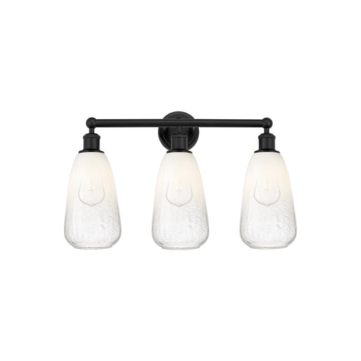 Innovations Brookhaven Almond 24in 3-Light Bath Vanity | Industrial Modern Matte Black Steel and Opal Glass | Damp Rated | Model 616-3W-BK-G480-6OP