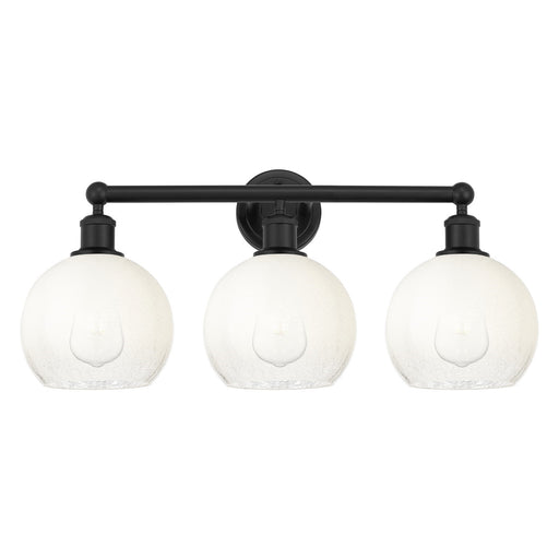 Innovations Brookhaven Globe 26in 3-Light Bath Vanity | Industrial Matte Black Steel and Opal Glass | Bathroom Vanity | 25.88 x | Model 616-3W-BK-G483-8OP