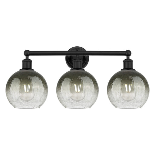Innovations Brookhaven Globe 26in 3-Light Bath Vanity | Industrial Matte Black Steel and Slate Glass | Bathroom & Powder Room | Model 616-3W-BK-G483-8SL