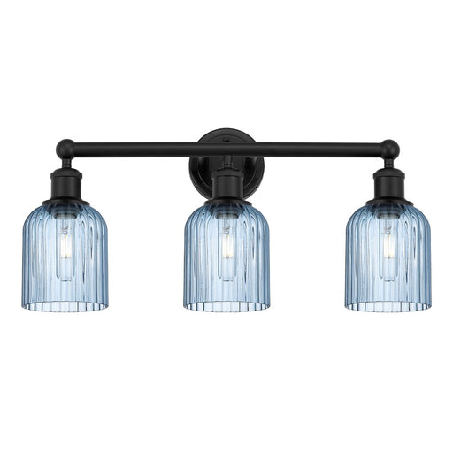 Innovations Edison Bridal Veil 3Lt 23" Bath, Black/Blue - 616-3W-BK-G559-5BL