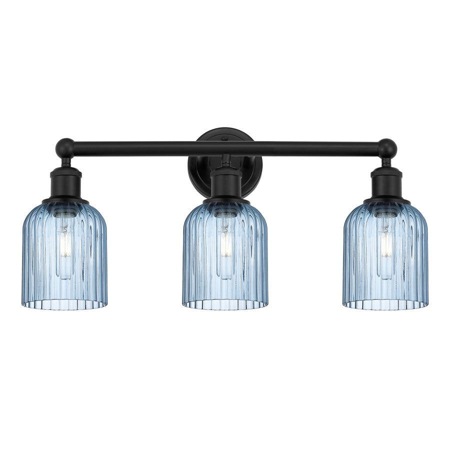Innovations Edison Bridal Veil 3Lt 23" Bath, Black/Blue - 616-3W-BK-G559-5BL